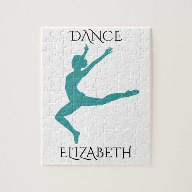 Dance puzzle with personalised name. (Vertical)