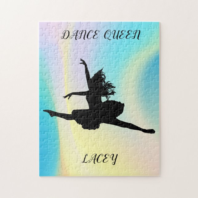 DANCE QUEEN RAINBOW PUZZLE WITH CUSTOM NAME! (Vertical)