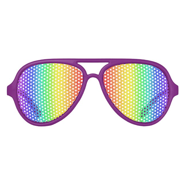 DANCE RAVE BIRTHDAY PURPLE RAINBOW GLASSES SHADES (Front)