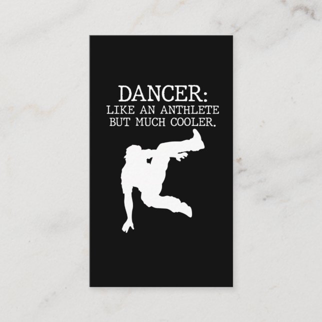 Dance Recital Dancer Graduation Cool Dancing Boy Business Card (Front)