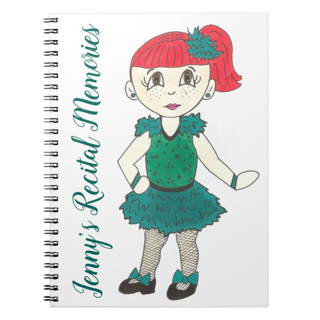 Dance Recital Memories Personalised Tap Dance Girl Notebook (Front)