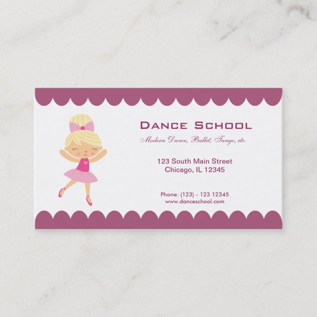 Dance School Business Card (Front)