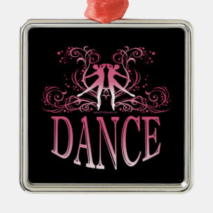 Dance Scrolls Premium Square Ornament (rose)