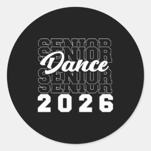 Dance senior 2026 class of 2026 graduation grad classic round sticker