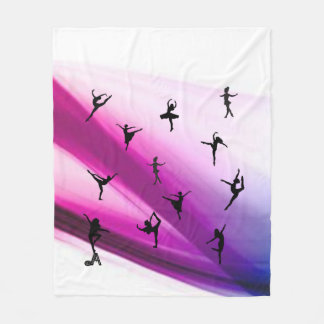 Dance Silhouettes on Cuddly Soft Fleece Blanket