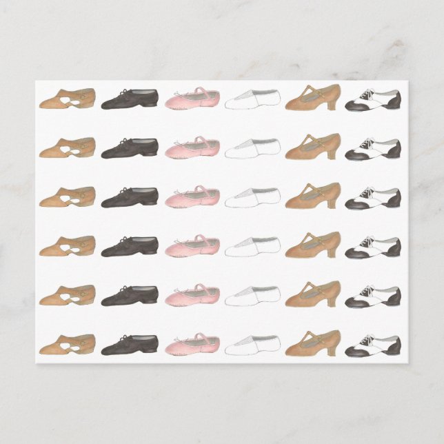 Dance Studio Ballet Tap Jazz Acro Shoes Teacher Postcard (Front)