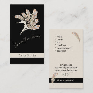 Dance Studio Feather Personalised Business Card
