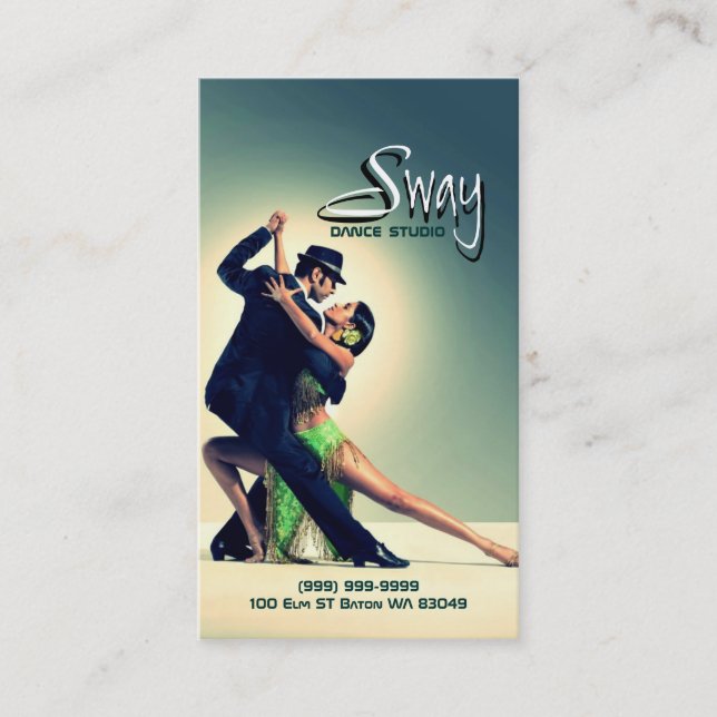 Dance Studio Instructor Business Card (Front)