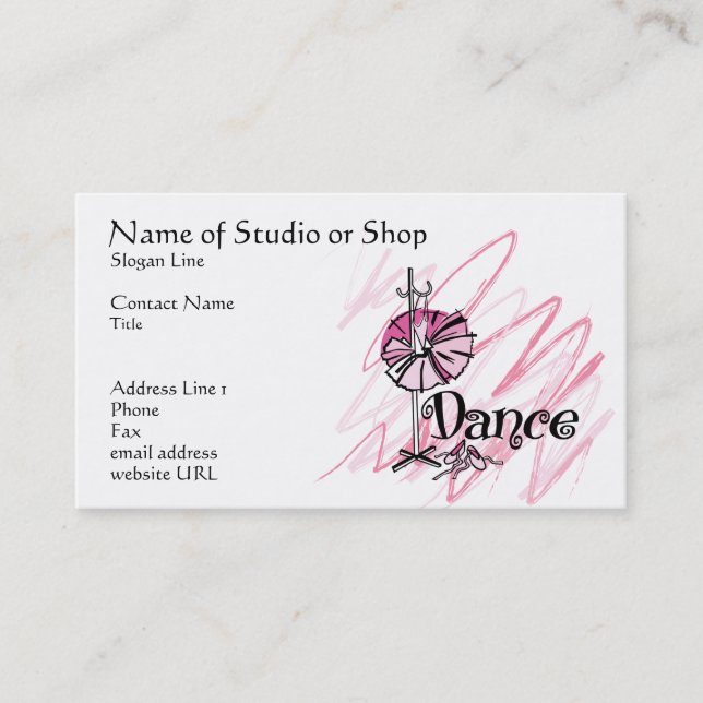 Dance Studio or Shop Business Card (Front)