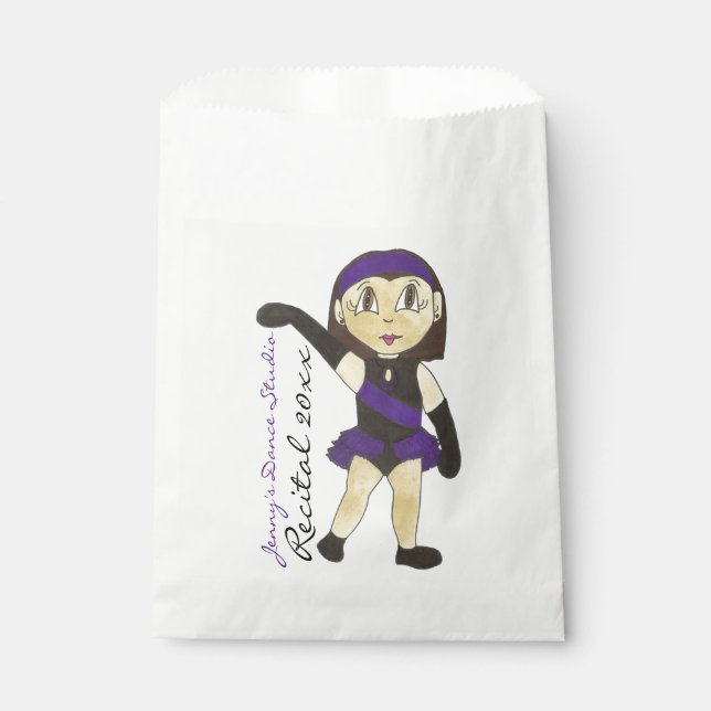 Dance Studio Recital Customised Jazz Dancer Girl Favour Bag (Front)