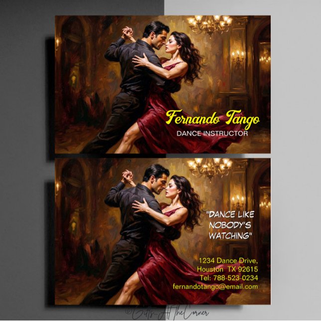 Dance Tango Instructor  Business Card (Creator Uploaded)