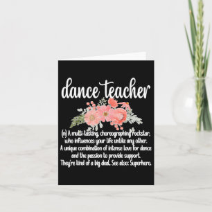Dance Teacher Appreciation Women's Black Clic Fit  Card