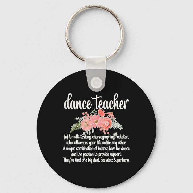 Dance Teacher Appreciation Women's Black Clic Fit  Key Ring (Front)