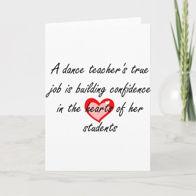 Dance Teacher - Building Confidence Card (Front)