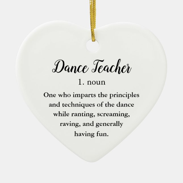 Dance Teacher Ceramic Ornament (Front)
