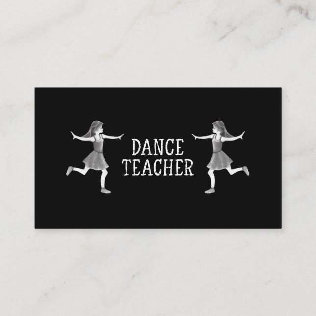 Dance Teacher Dancing Lessons Instructor Classes Business Card (Front)