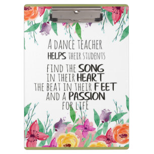 Dance teacher decor Ballet Coach Appreciation Gift Clipboard