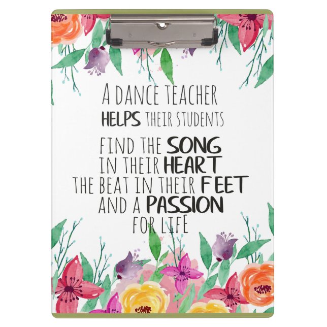 Dance teacher decor Ballet Coach Appreciation Gift Clipboard (Front)