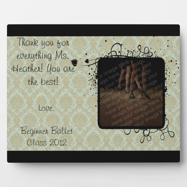 Dance Teacher Gratitude Plaque (Front)