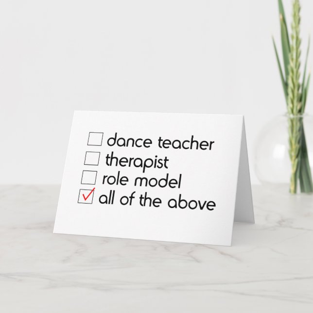 Dance Teacher Greeting Card (Front)