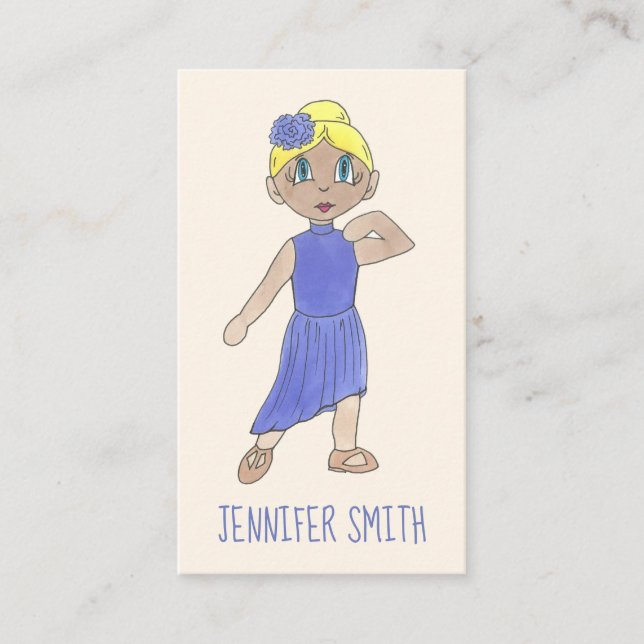 Dance Teacher Instructor School Studio Lyrical Business Card (Front)