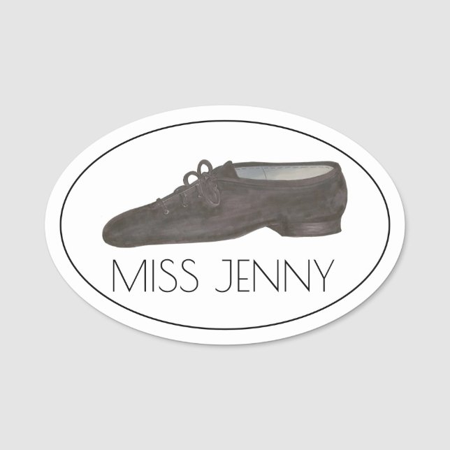 Dance Teacher Jazz Shoe Choreographer Name Tag (Front)