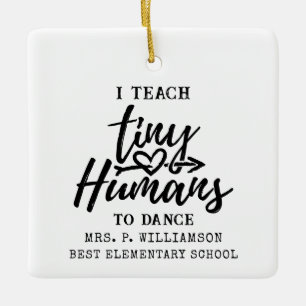 Dance Teacher Script Typography Personalised Ceramic Ornament