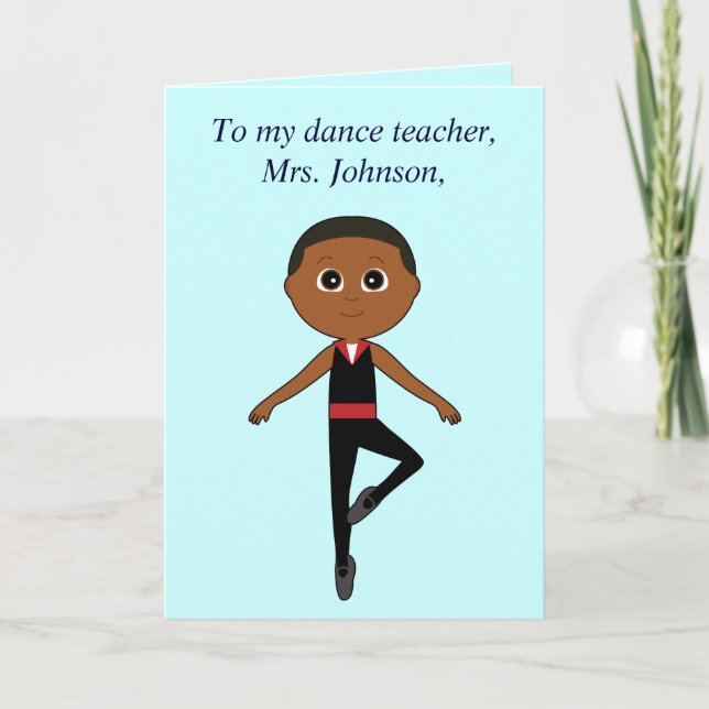 Dance Teacher Thank You from Boy Dancer Card (Front)