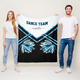 Dance Team Black, White and Baby Blue Fleece Blanket