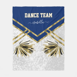 Dance Team Black, White and Gold Fleece Blanket