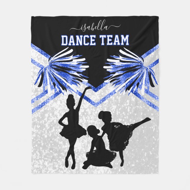 Dance Team Blue, Black and White   Fleece Blanke Blanket (Front)