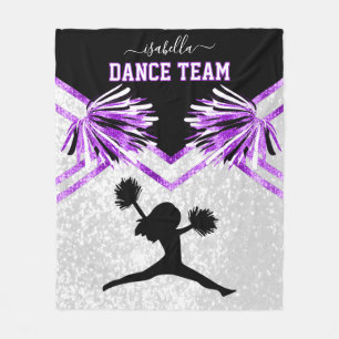 Dance Team Purple, Black and White  Fleece Blanket