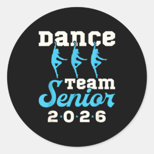 Dance team senior 2026 senior night graduation gra classic round sticker