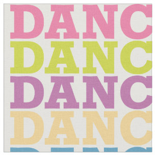 Dance Text Pattern Fabric