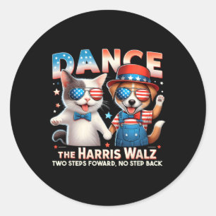 Dance The Harris Wheimer Funny Cat Ladies Kamala H Classic Round Sticker