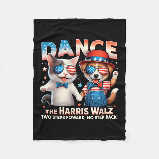 Dance The Harris Wheimer Funny Cat Ladies Kamala H Fleece Blanket (Front)