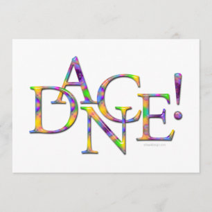 Dance! (Tie-dye) recital or party Invitation