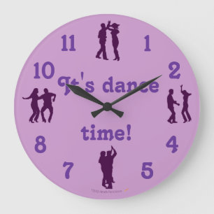Dance Time Dance Poses Purple Clock With Numbers