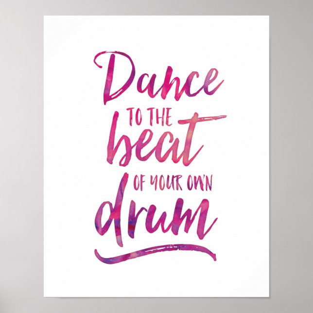 Dance to the beat watercolor typography poster (Front)