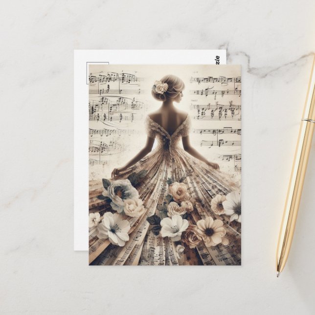 Dance to the Music Collage Postcard (Front/Back In Situ)