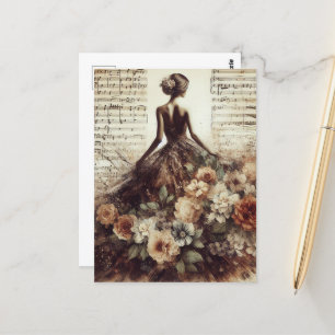 Dance to the Music Mixed Media Collage Postcard