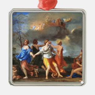 Dance to the Music of Time (by Nicholas Poussin) Metal Ornament