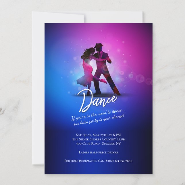 Dance to the Rhythm  Invitation (Front)