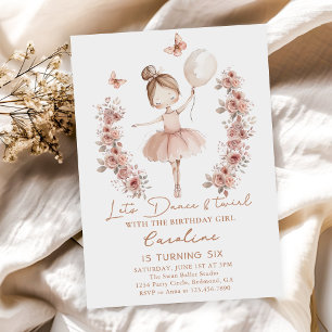 Dance & Twirl Ballerina Ballet Birthday Invitation