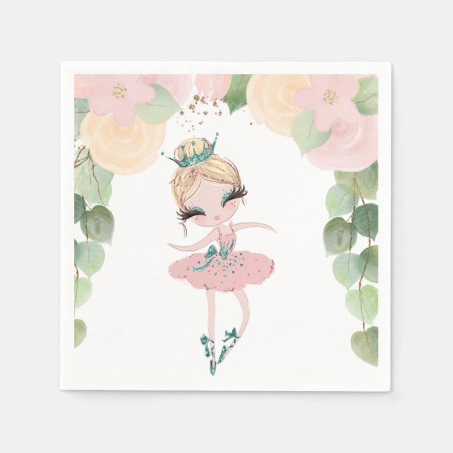 DANCE & TWIRL| BALLERINA BIRTHDAY | FLORAL| NAPKIN (Front)