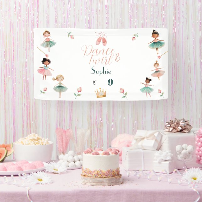 Dance & twirl girl birthday party banner (Party)