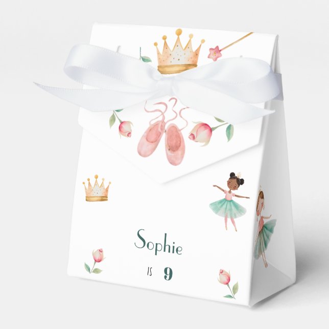 Dance & twirl girl birthday party favour box (Front Side)