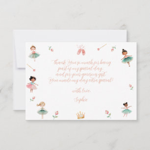 Dance & twirl girl birthday party thank you card
