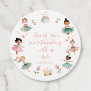 Dance & twirl girl birthday party thank you favour tags
