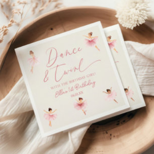 Dance & Twirl Pink Ballerina Ballet Birthday Party Napkin
